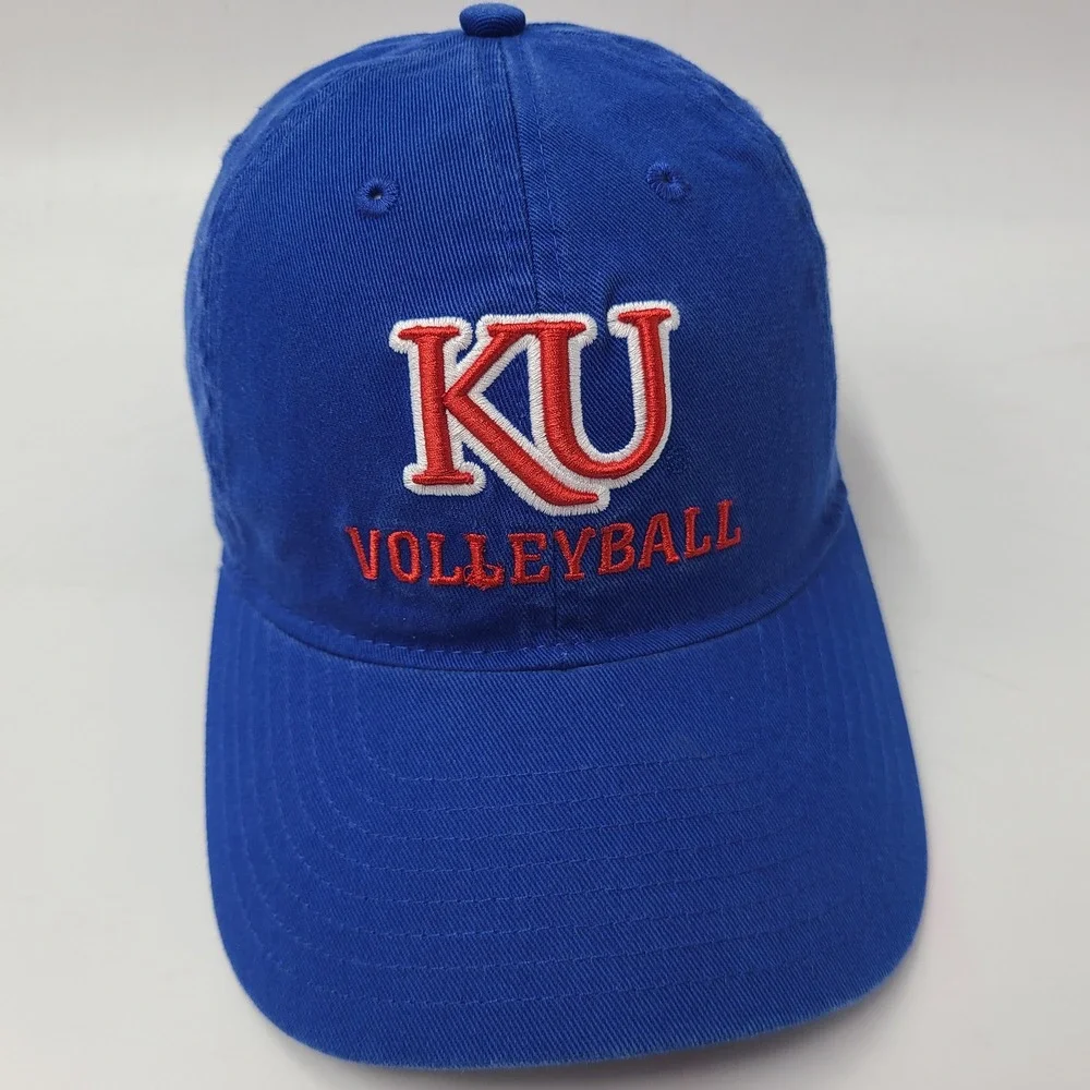 Kansas Jayhawks Hat Strapback Adidas Blue NCAA Volleyball University KU Logo Men